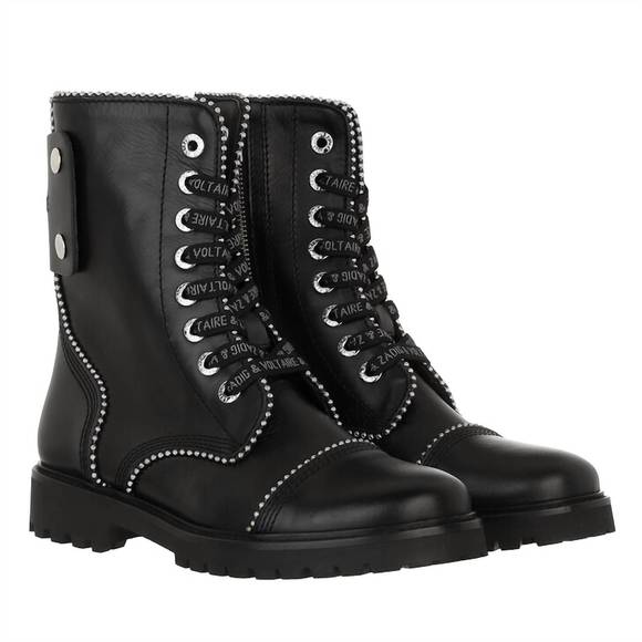 NEW ZADIG & VOLTAIRE joe smooth boots in black - Picture 1 of 4